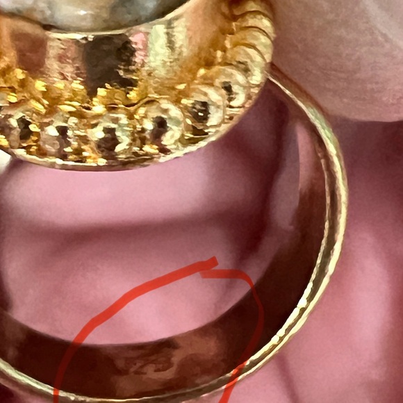 Ring - gold overlay over brass - mariposite - ornate band - Picture 3 of 4